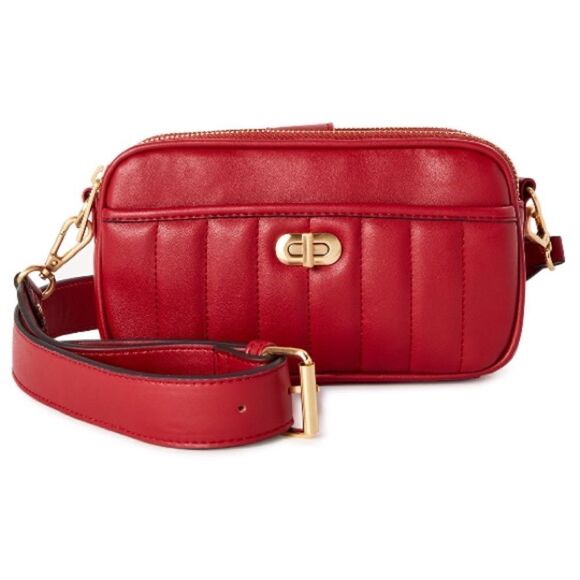 Red Faux Leather Crossbody Bag - Picture 1 of 6